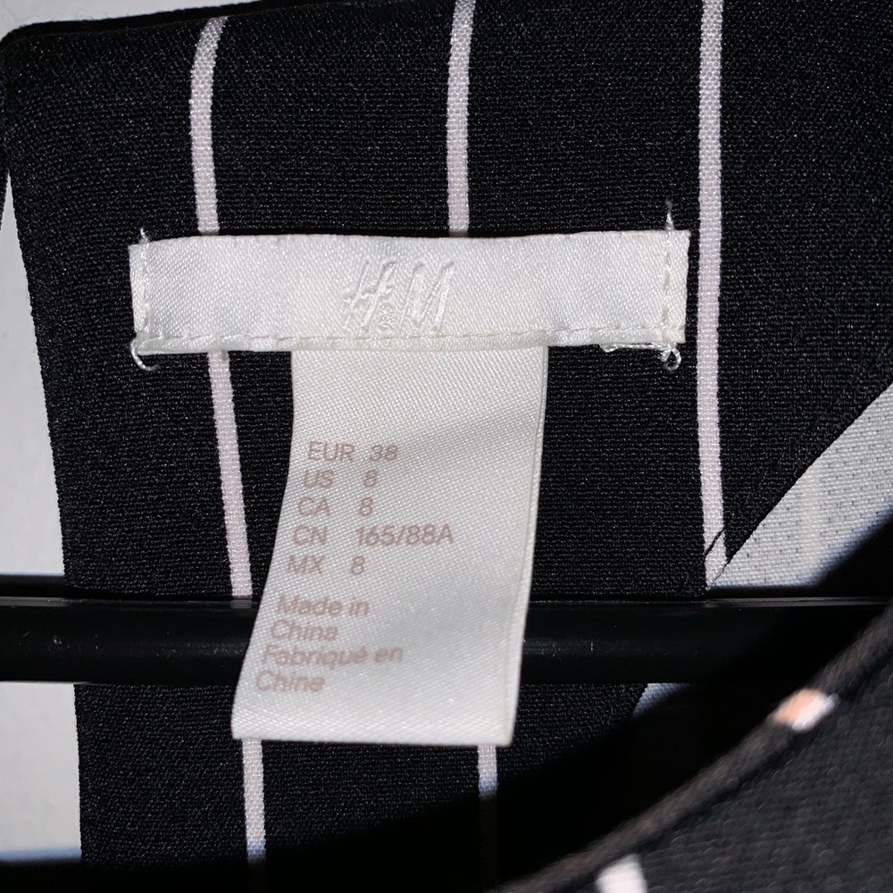 H&M black and white strips dress